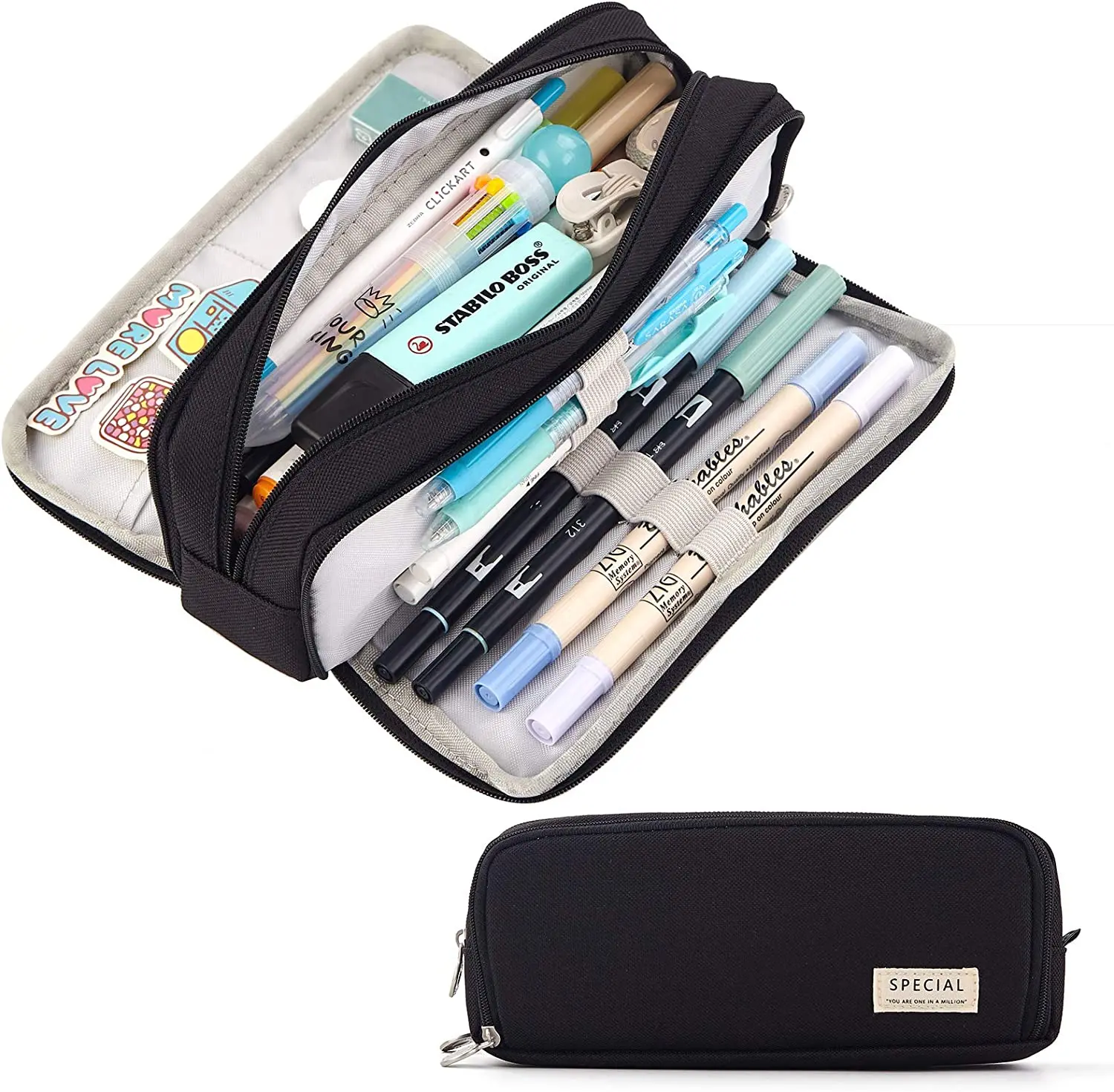 Aesthetic Large Pencil Case Pouch - Estojo de lápis de grande capacidade,