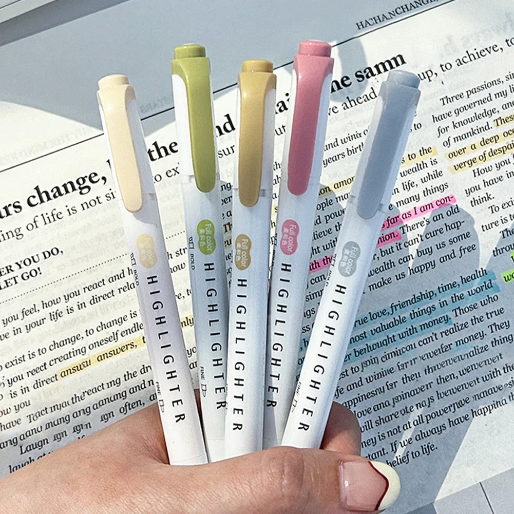 5 pçs marcadores pastel cores  - Pastel Highlighter Set Double Ended avaliação e preço