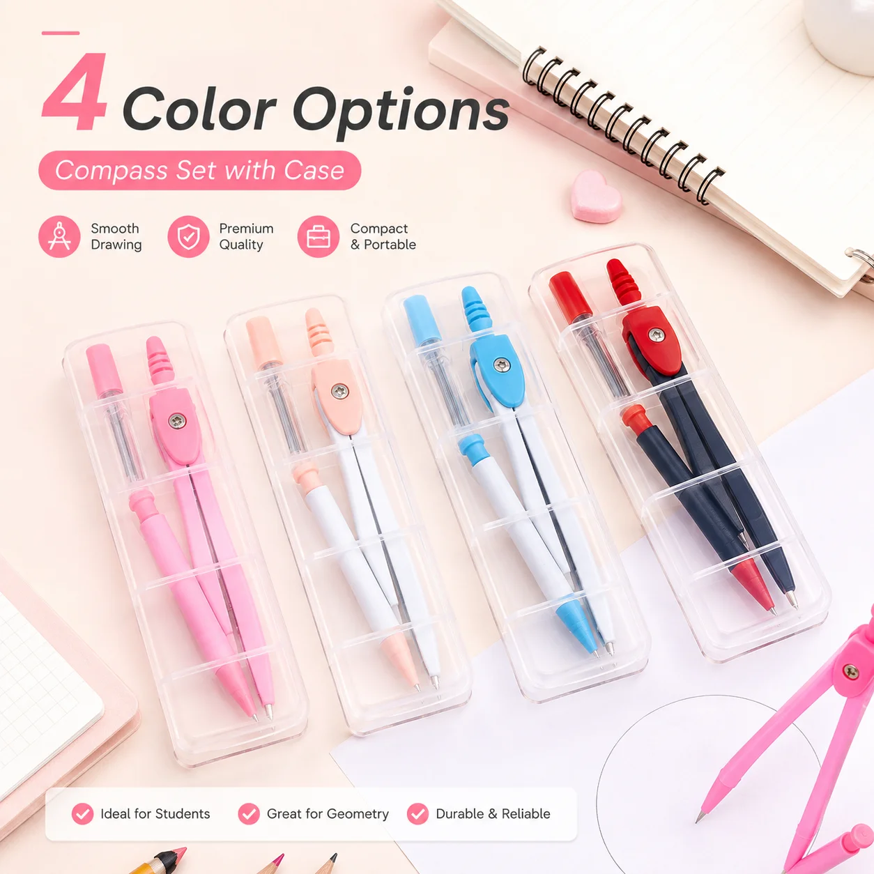Conjunto de Compasso de Aço In - Math Geometry Set With Compass avaliação e preço