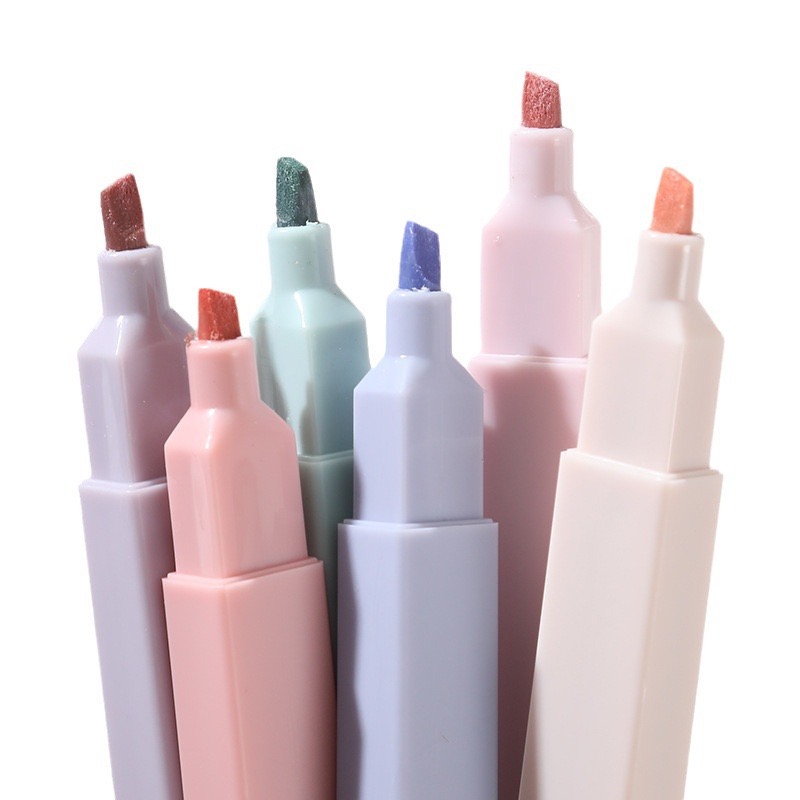 6 pçs/set marcadores conjunto  - Pastel Highlighter Set Double Ended avaliação e preço