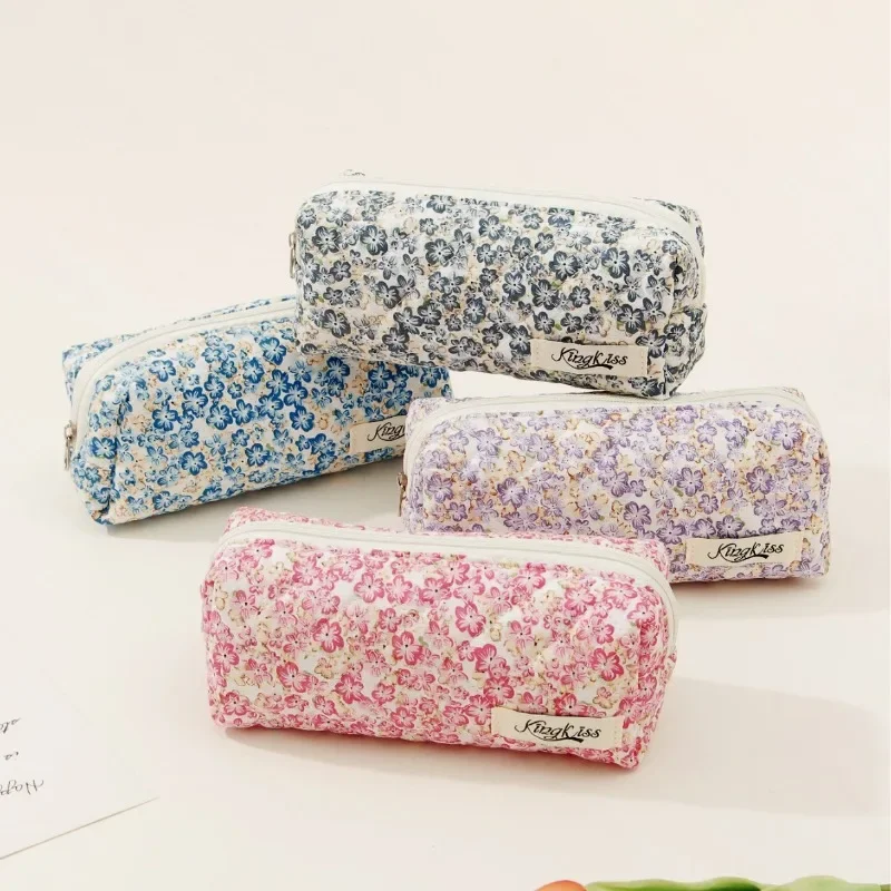 1 peça retro floral lápis bols - Aesthetic Large Pencil Case Pouch avaliação e preço